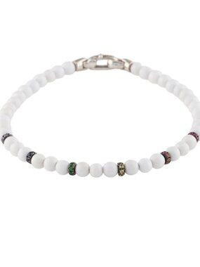 DAVID YURMAN STERLING SILVER 925 MULTISTONE SPIRITUAL BEADS BRACELET
